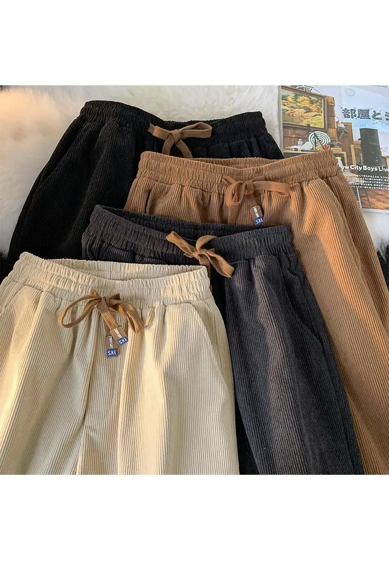 Vintage Brown Corduroy Loose Fit Men's Pants — feature 3