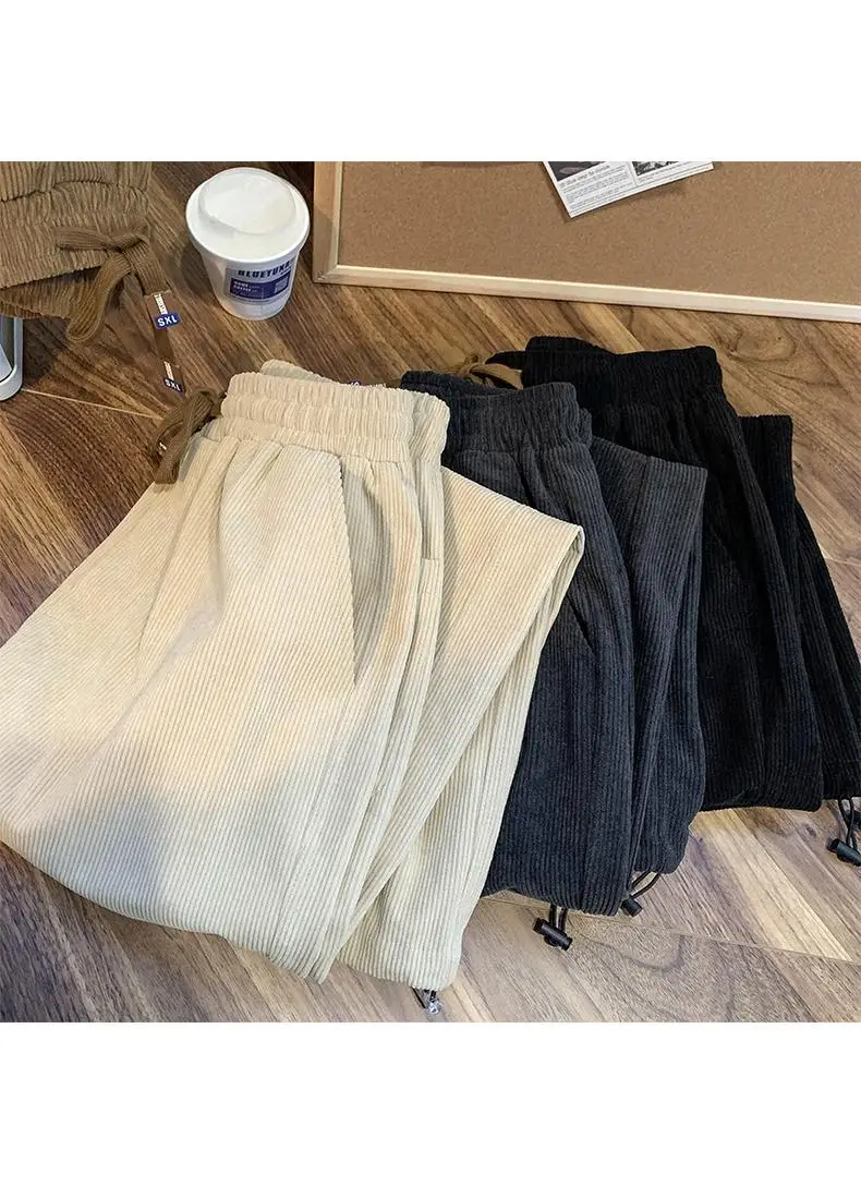 Vintage Brown Corduroy Loose Fit Men's Pants — feature 5