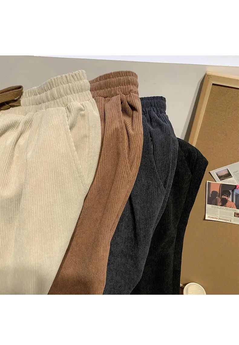 Vintage Brown Corduroy Loose Fit Men's Pants — feature 7