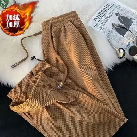 Vintage Brown Corduroy Loose Fit Men's Pants - Image 4