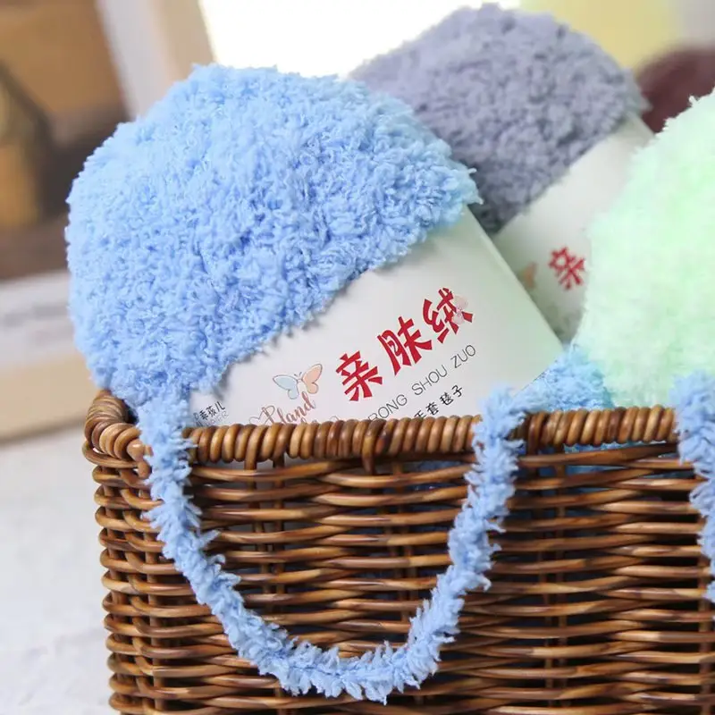 Wholesale coral fleece fleece fleece baby thread hand woven soft scarf thread towel thread