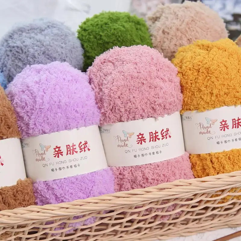 Wholesale coral fleece fleece fleece baby thread hand woven soft scarf thread towel thread