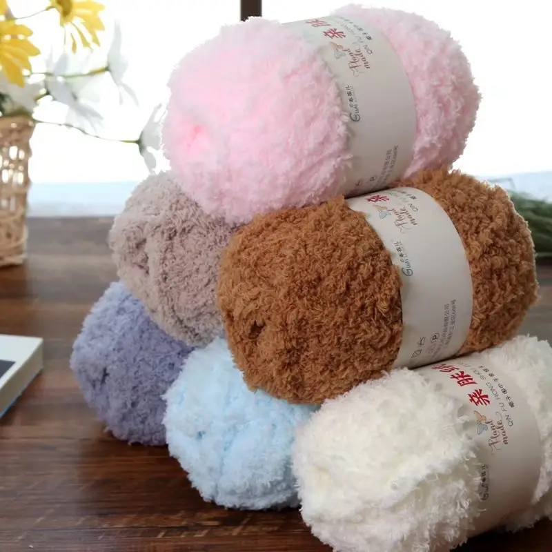 Wholesale coral fleece fleece fleece baby thread hand woven soft scarf thread towel thread