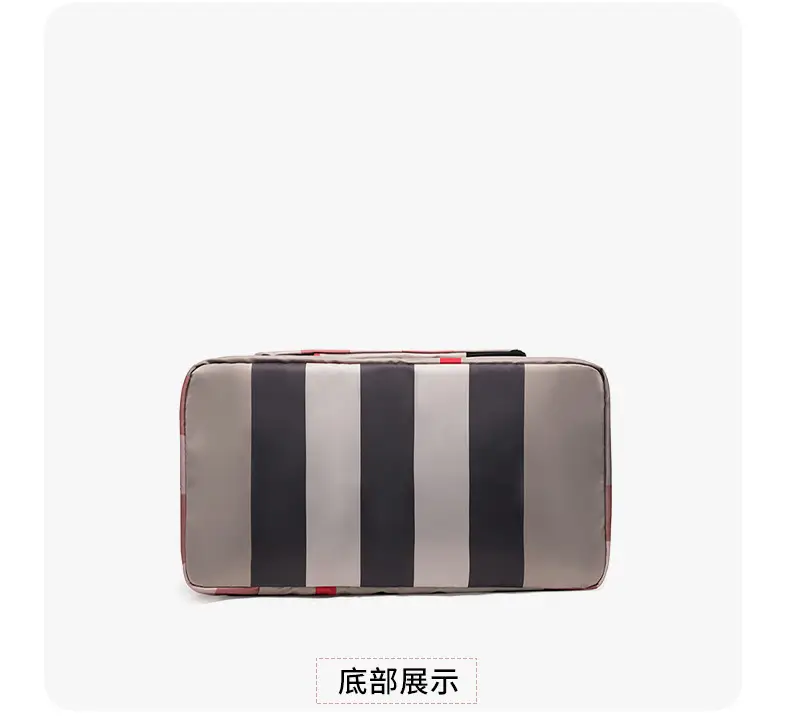 Women Plaid Travel Bag Large Capacity Black Red — feature 31