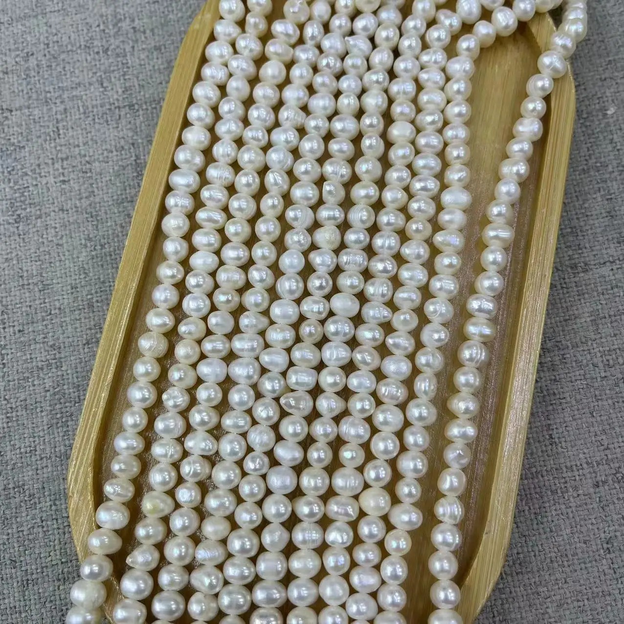Natural Freshwater Pearl Punch Necklace Set 5-6mm - Image 2