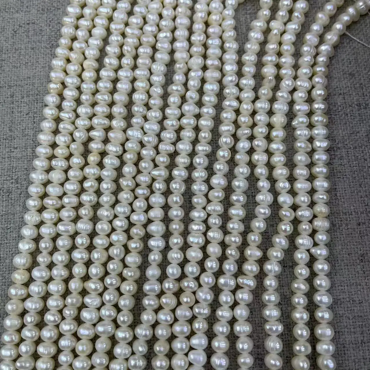 Natural Freshwater Pearl Punch Necklace Set 5-6mm - Image 4