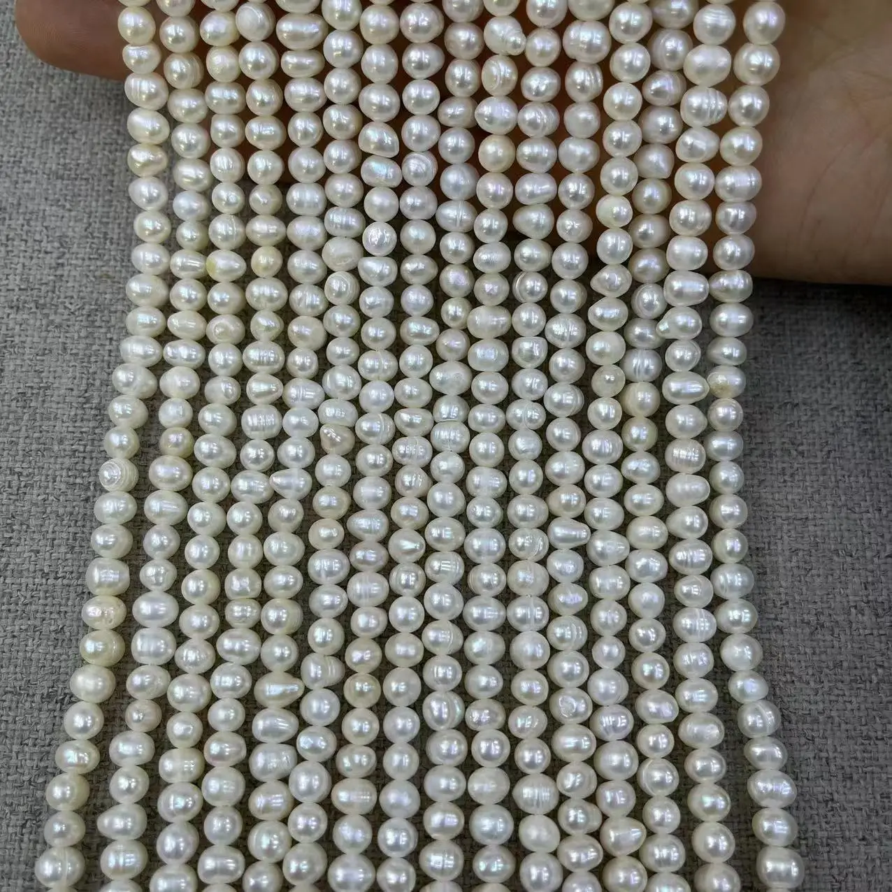 Natural Freshwater Pearl Punch Necklace Set 5-6mm — feature 7