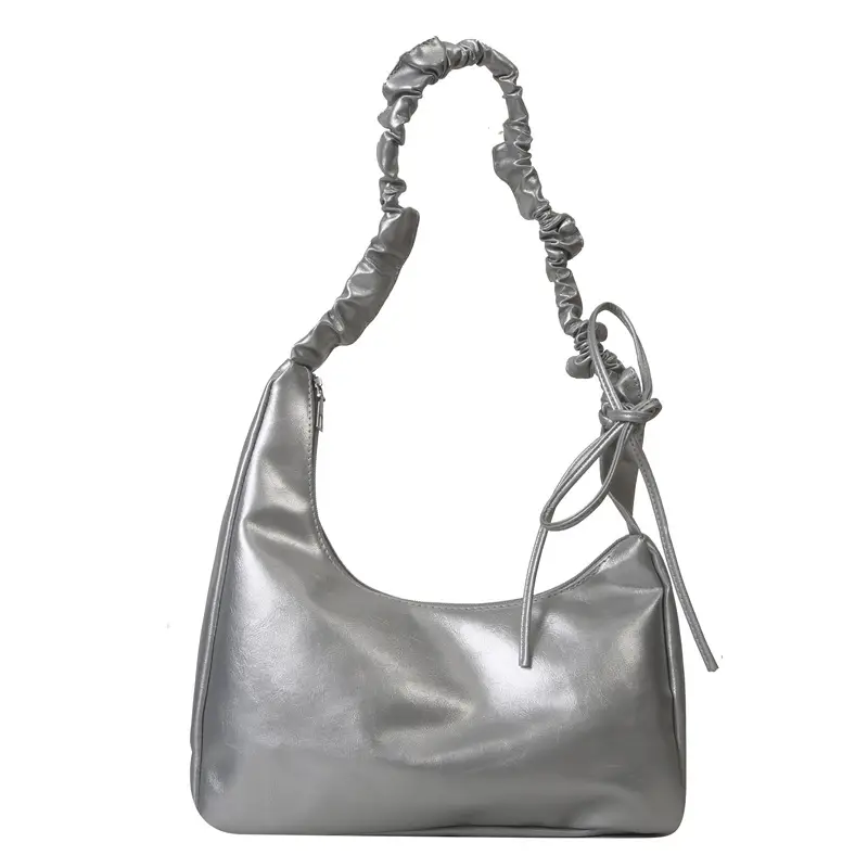 Silver Satchel Shoulder Bag for Women 2023 - Image 5