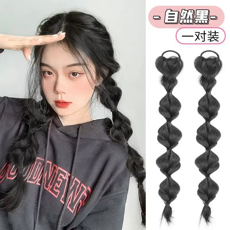 Natural Hair Ball Head Decor with Rubber Band - Image 10
