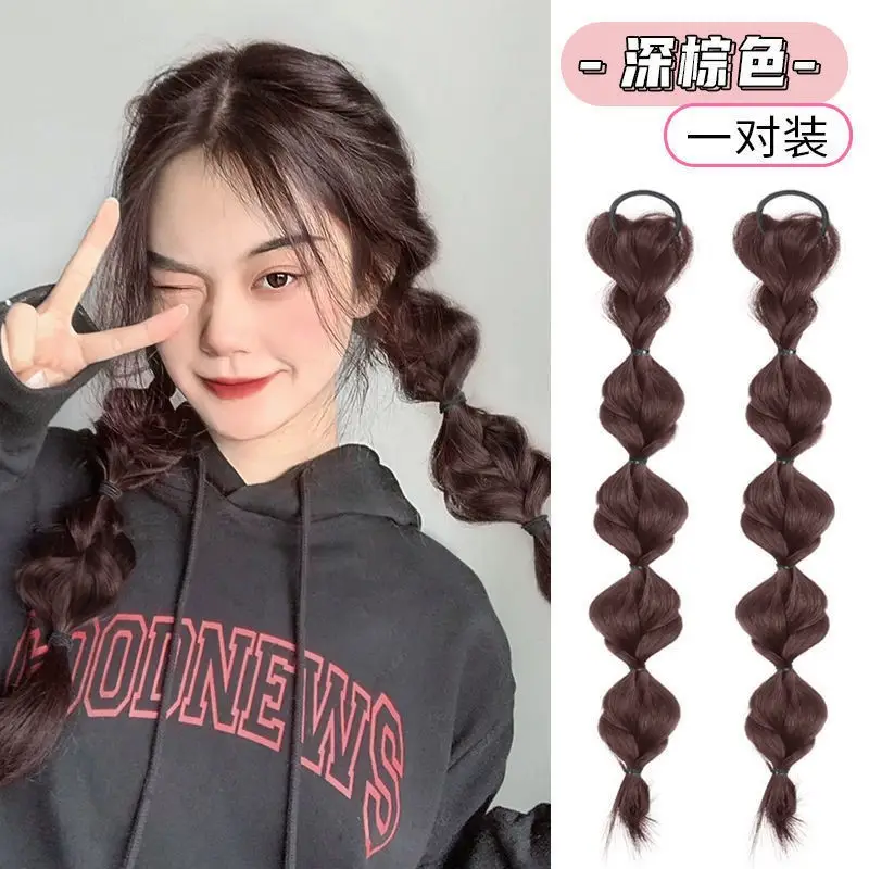 Natural Hair Ball Head Decor with Rubber Band - Image 11