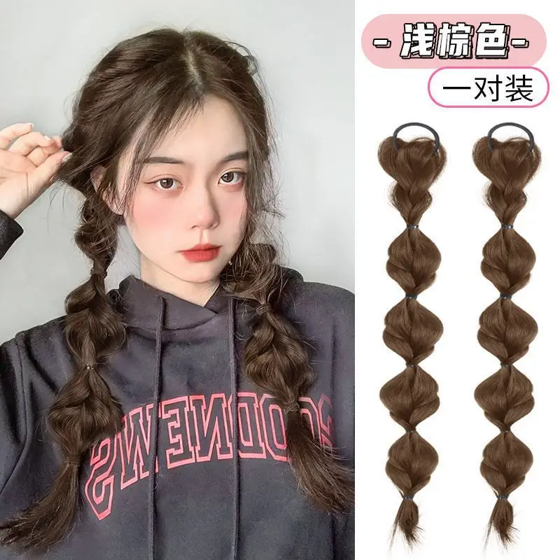 Natural Hair Ball Head Decor with Rubber Band - Image 12