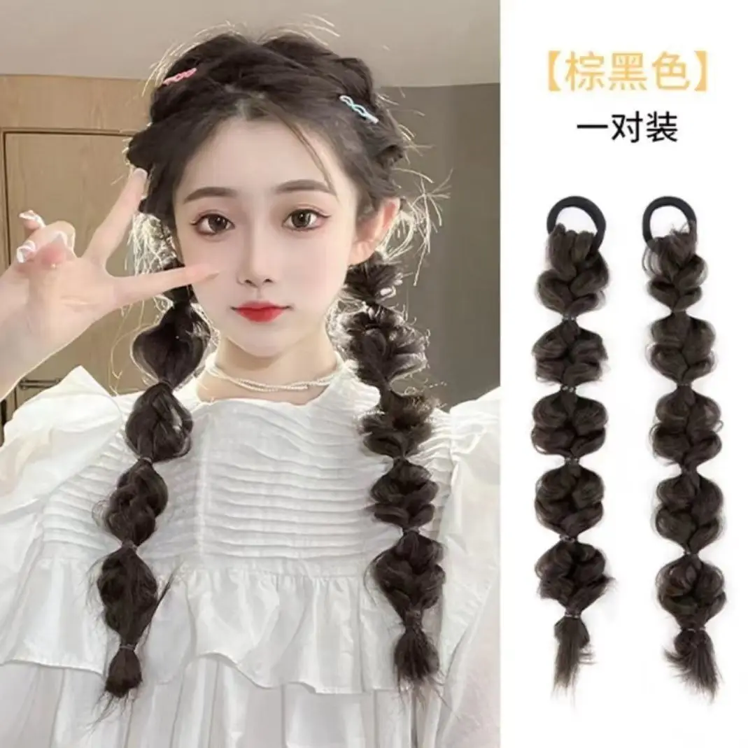 Natural Hair Ball Head Decor with Rubber Band - Image 9