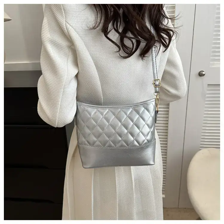 Women's White Brown Quilted Shoulder Bag 2022 — feature 12