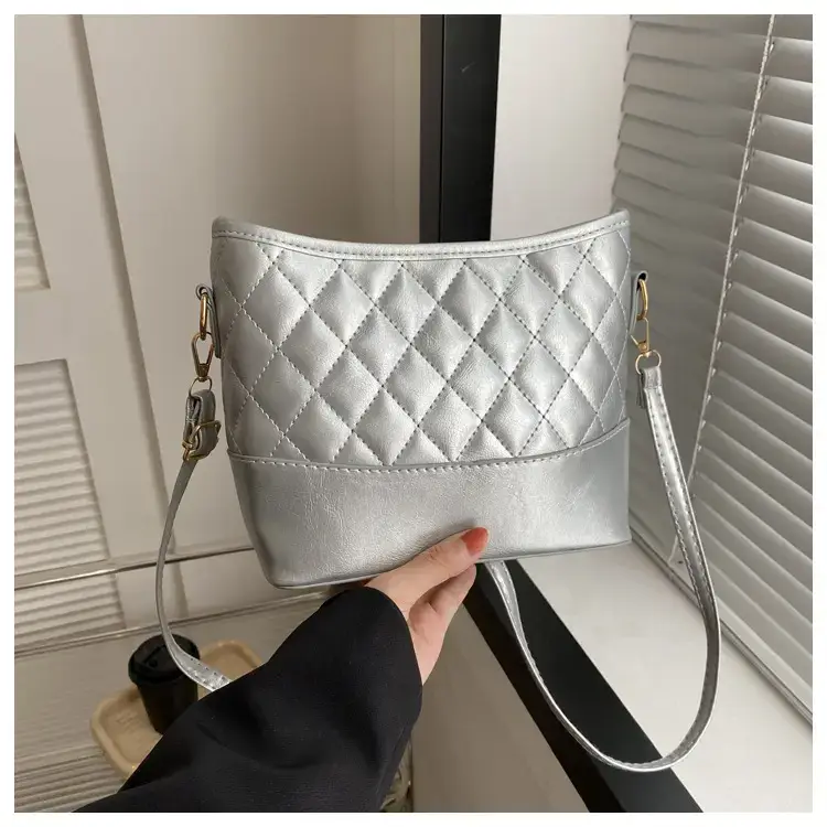 Women's White Brown Quilted Shoulder Bag 2022 — feature 17