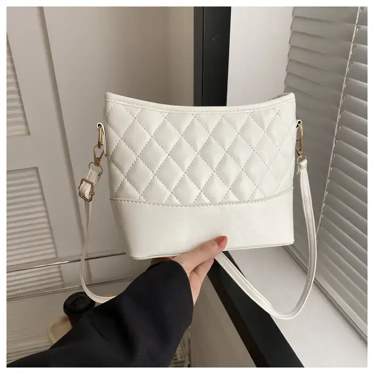 Women's White Brown Quilted Shoulder Bag 2022 — feature 18