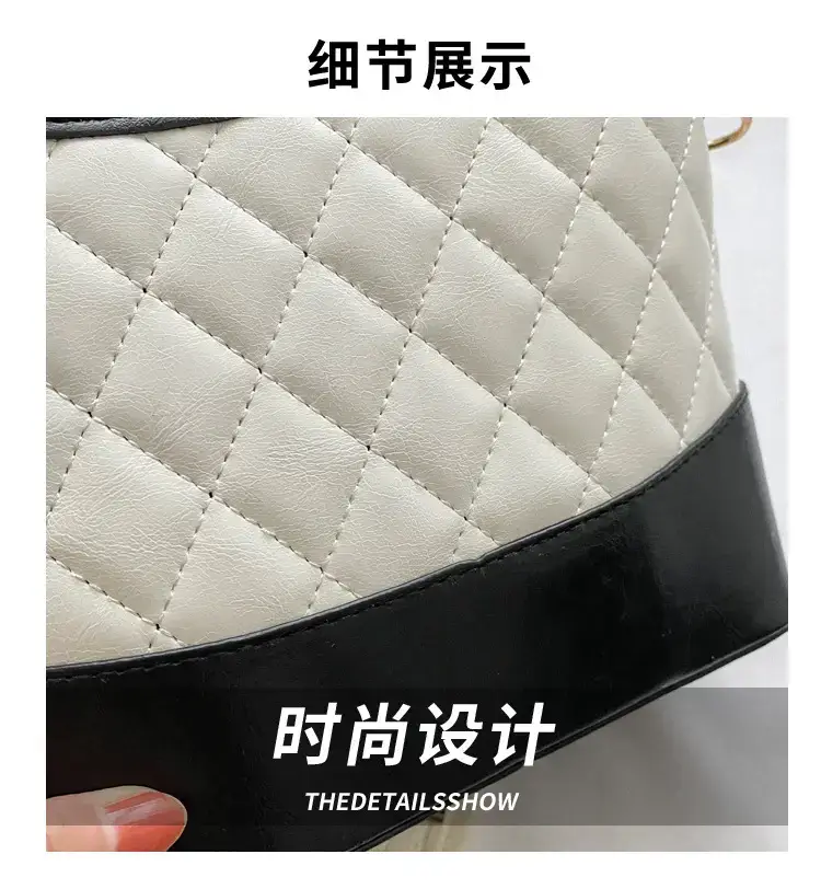 Women's White Brown Quilted Shoulder Bag 2022 — feature 3