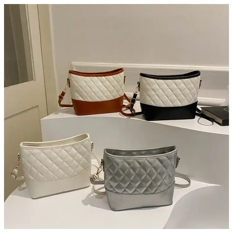 Women's White Brown Quilted Shoulder Bag 2022 — feature 8