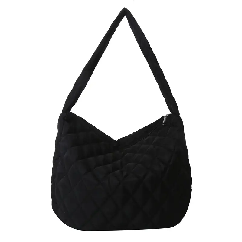 White Quilted Shoulder Bag for Women 2023 Winter - Image 7