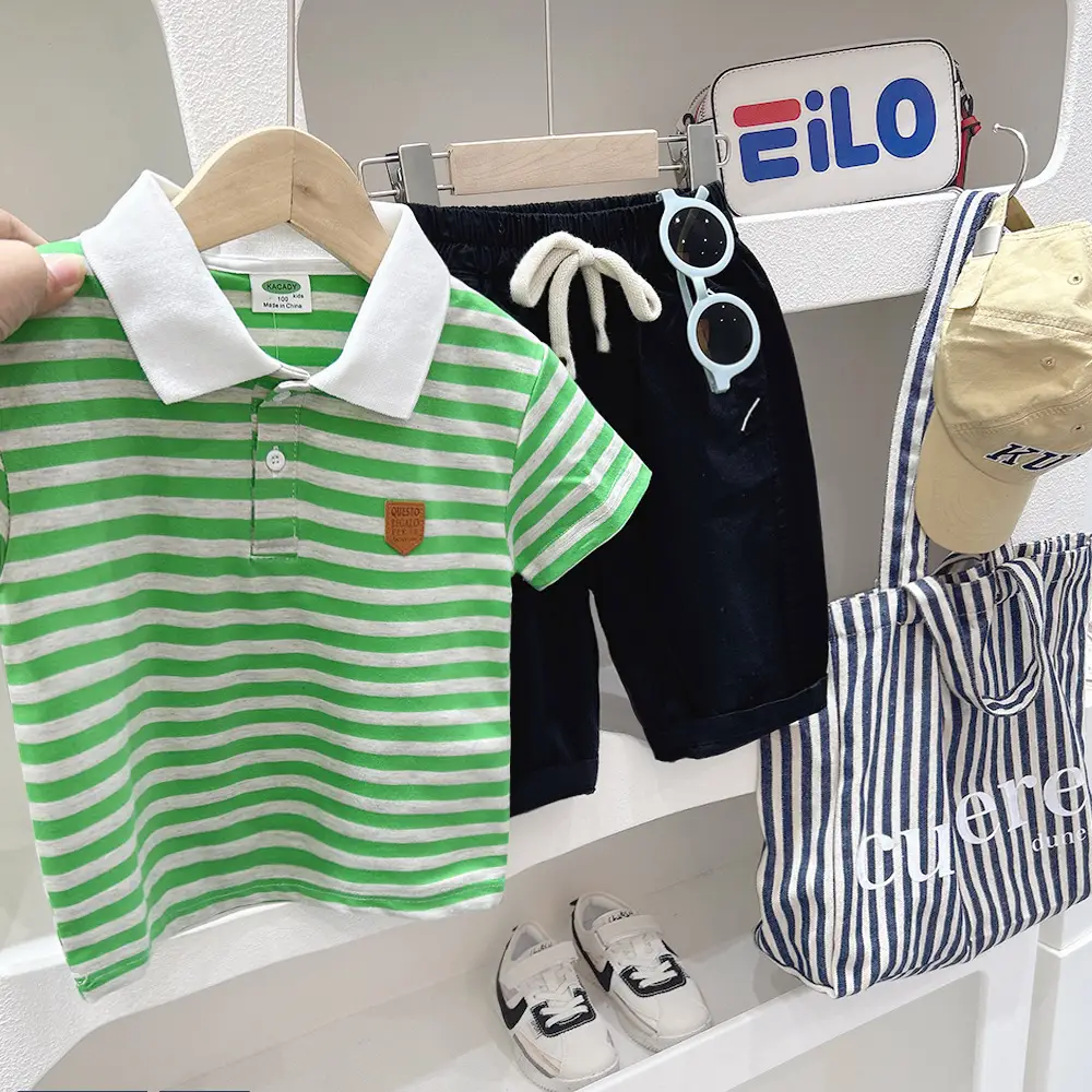 Boys Striped Polo Shirt 2024 Summer Casual Top - Image 6