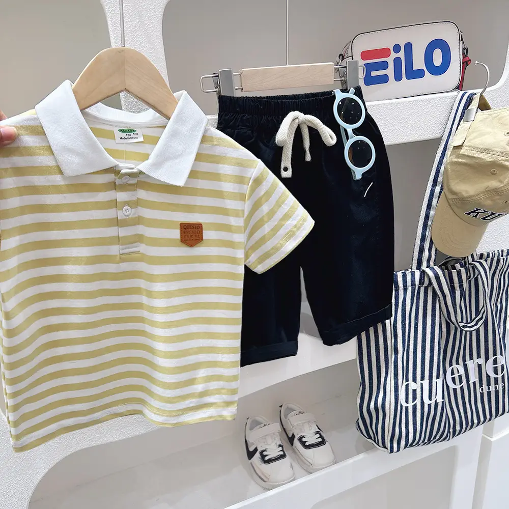 Boys Striped Polo Shirt 2024 Summer Casual Top - Image 7