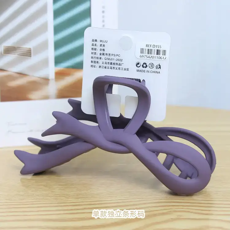 Maillard Style Hair Clip Large Bow Frosted Spray Paint Grab Clip High-End Back Head Shark Clip - Image 9