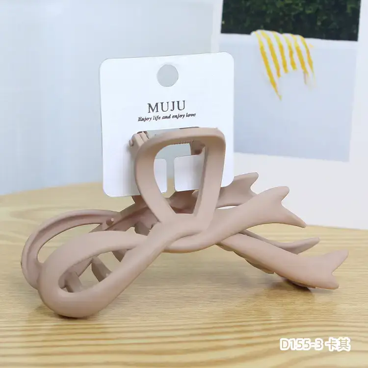 Maillard Style Hair Clip Large Bow Frosted Spray Paint Grab Clip High-End Back Head Shark Clip - Image 3
