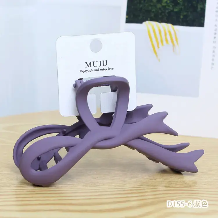 Maillard Style Hair Clip Large Bow Frosted Spray Paint Grab Clip High-End Back Head Shark Clip - Image 6