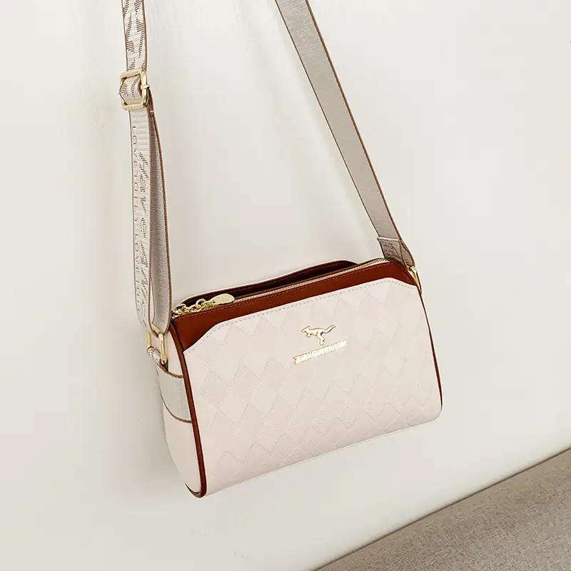 Cross-Border Quilted Leather Shoulder Bag Black Brown - Image 2