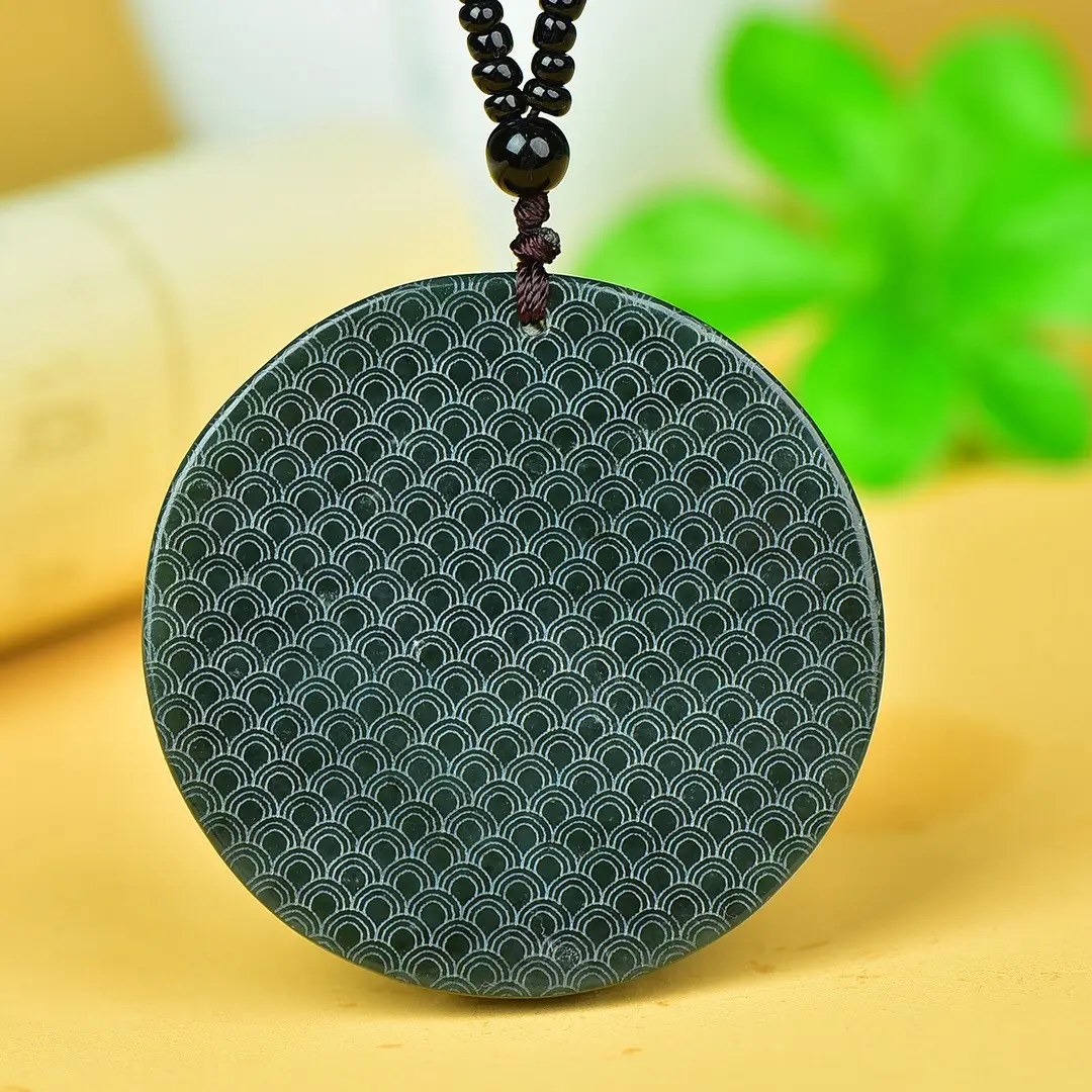 Hetian Jade Pendant "Landscape Family" Necklace White - Image 4