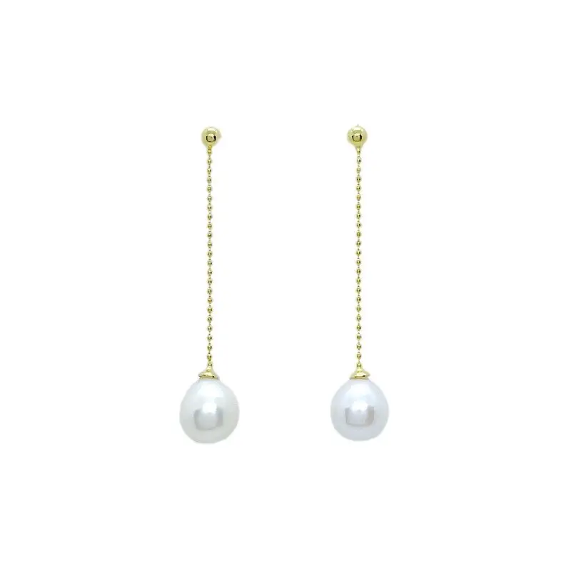 S925 Gold Pearl Earrings for Women 8mm Near Round - Image 6