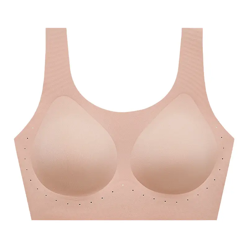 Seamless Underwear for Women, Soft Support, Anti-Sagging, Large Bust Appears Smaller, Semi-Fixed Cup, Wireless Tank Top Bra, Ultra-Soft