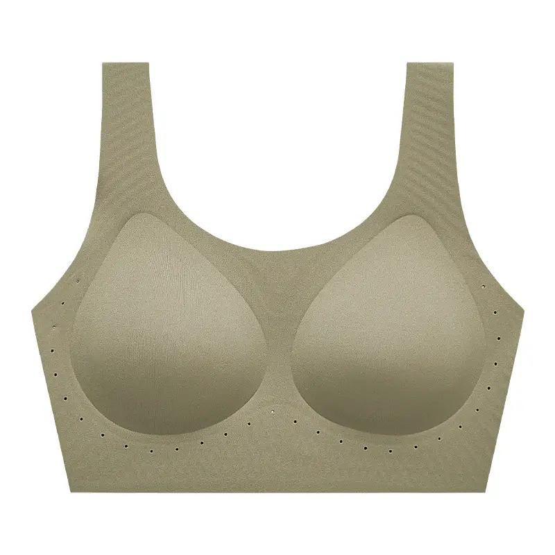 Seamless Underwear for Women, Soft Support, Anti-Sagging, Large Bust Appears Smaller, Semi-Fixed Cup, Wireless Tank Top Bra, Ultra-Soft