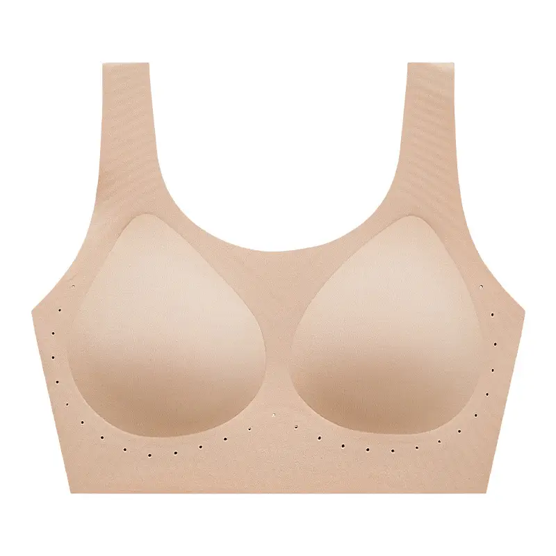 Seamless Underwear for Women, Soft Support, Anti-Sagging, Large Bust Appears Smaller, Semi-Fixed Cup, Wireless Tank Top Bra, Ultra-Soft