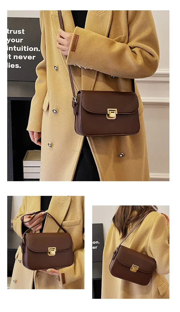 Black Leather Shoulder Bag with Gold Clasp 2023 — feature 15