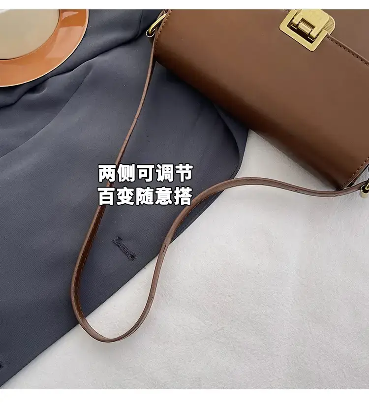 Black Leather Shoulder Bag with Gold Clasp 2023 — feature 6