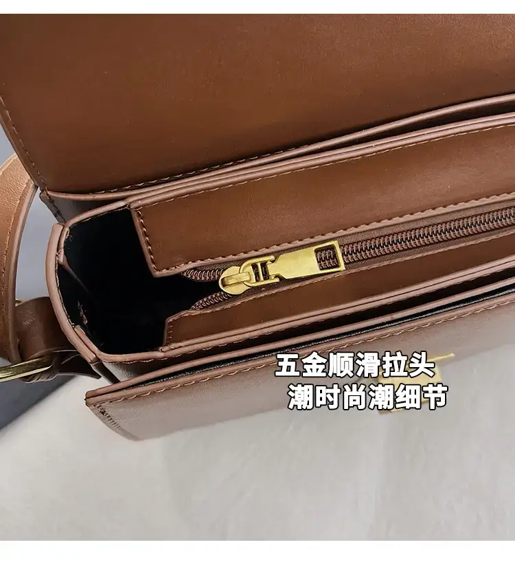 Black Leather Shoulder Bag with Gold Clasp 2023 — feature 8