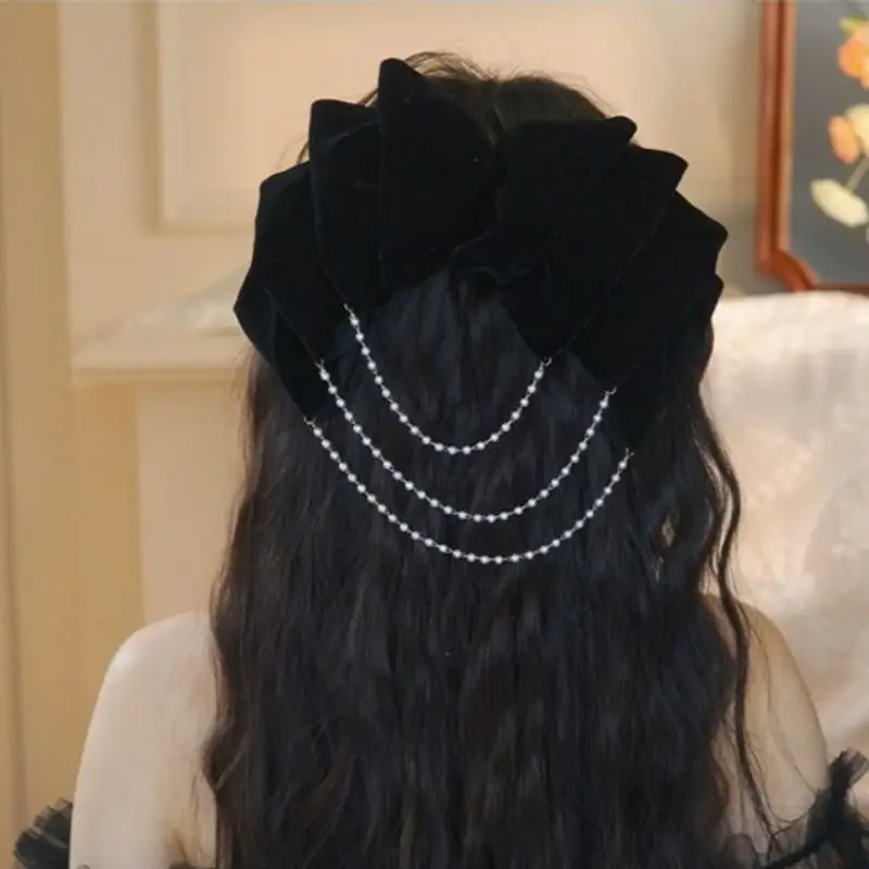 Red Tassel Bow Hair Clip for Bridal Wedding Engagement - Image 7