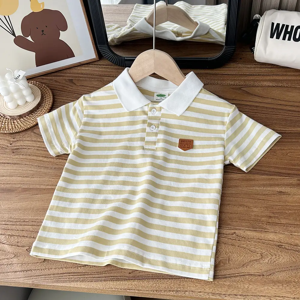 2024 Summer Boys Striped Cotton T-Shirts - Image 5