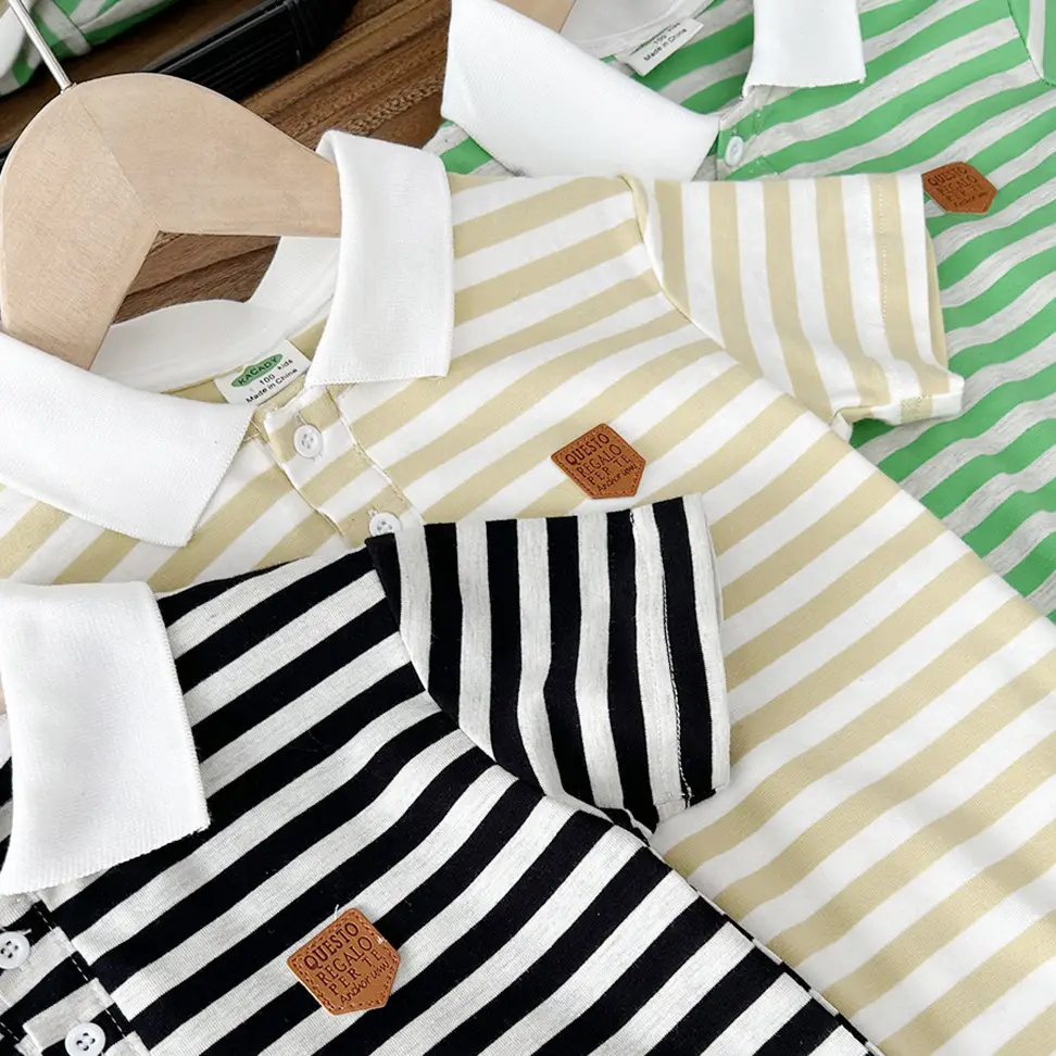 2024 Summer Boys Striped Cotton T-Shirts - Image 6