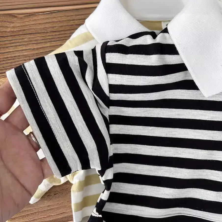 2024 Summer Boys Striped Cotton T-Shirts - Image 8