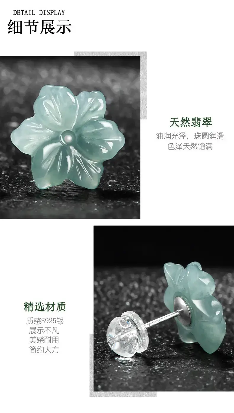 Jade Blue Water Orchid Earrings S925 Silver — feature 6
