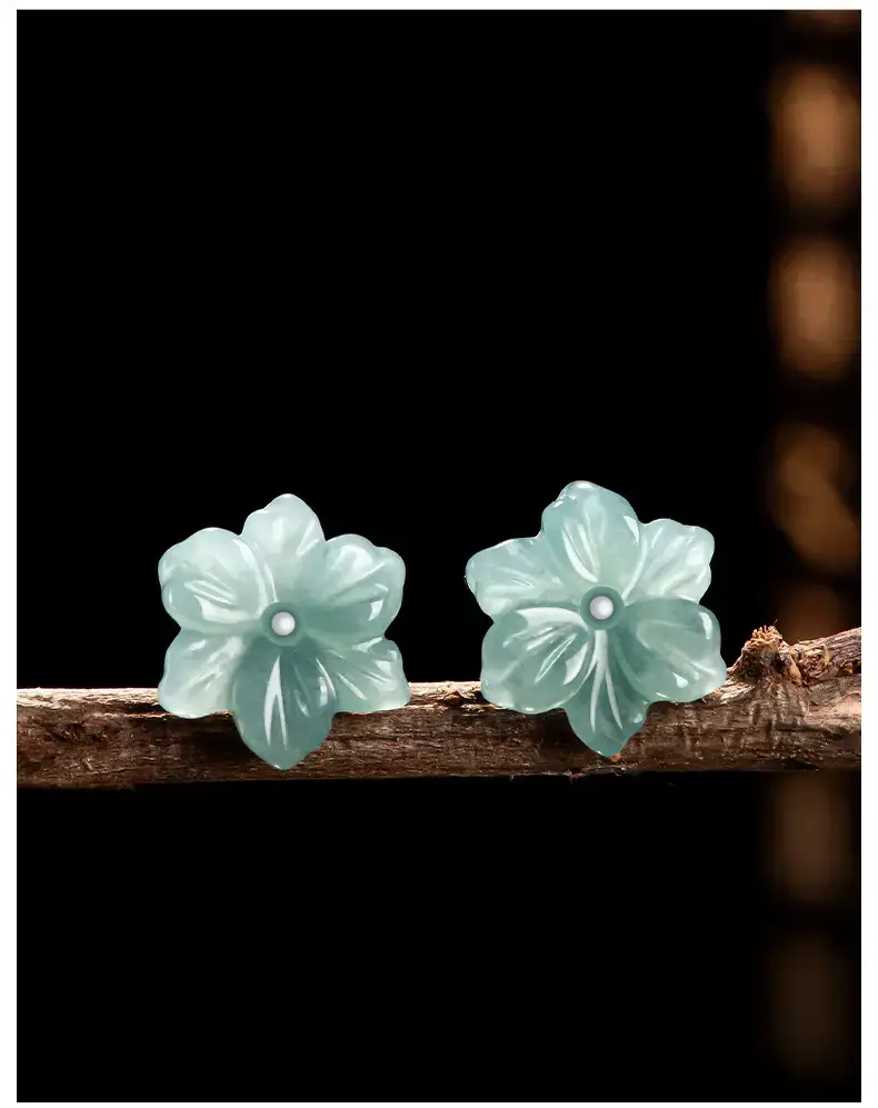 Jade Blue Water Orchid Earrings S925 Silver — feature 9