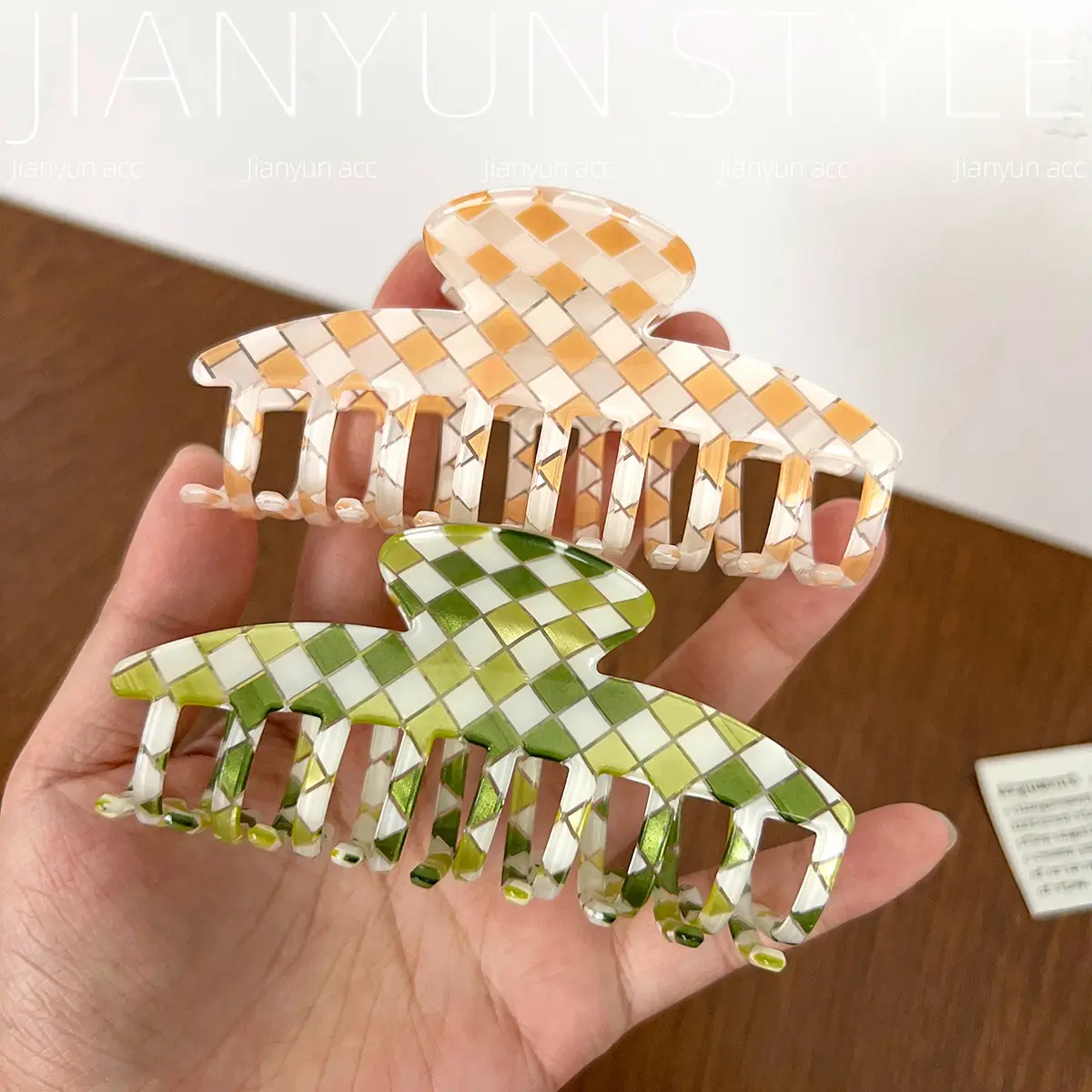 Rainbow Checkerboard Hair Clip for Women