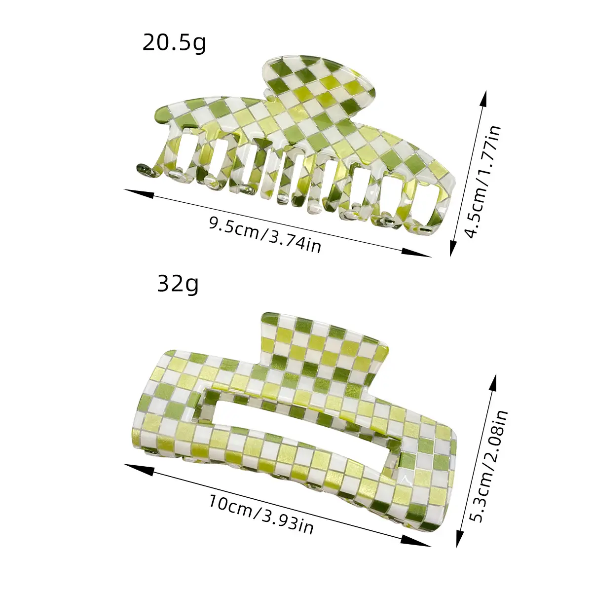 Rainbow Checkerboard Hair Clip for Women
