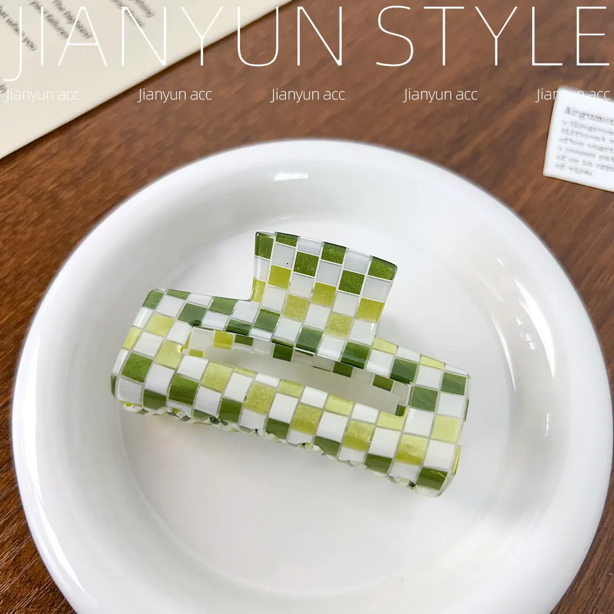 Rainbow Checkerboard Hair Clip for Women