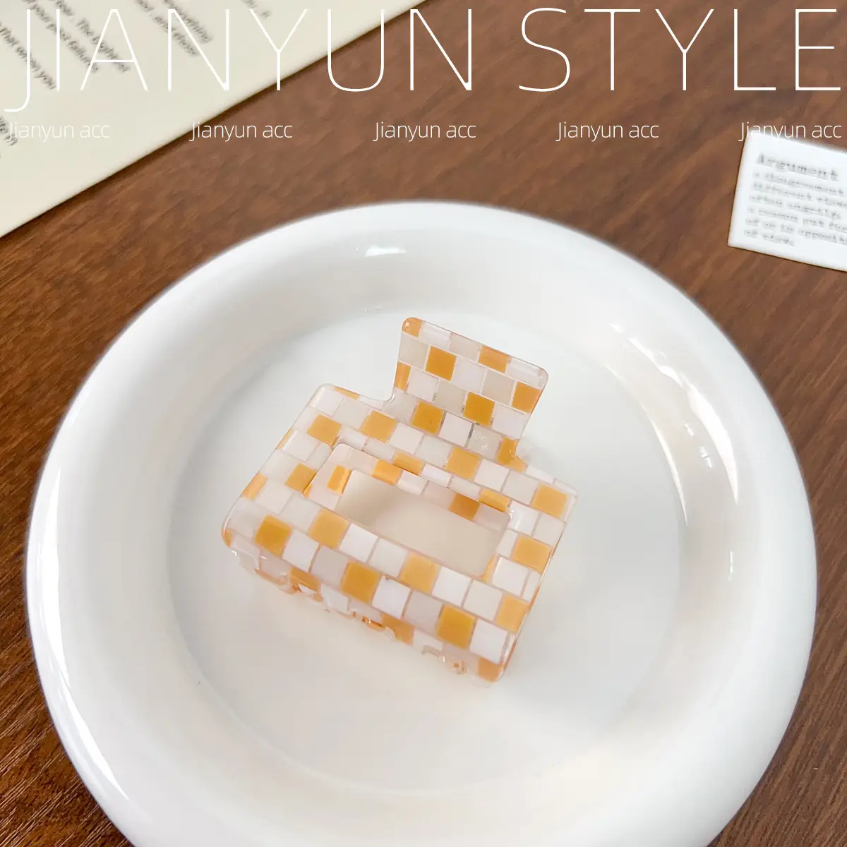 Rainbow Checkerboard Hair Clip for Women