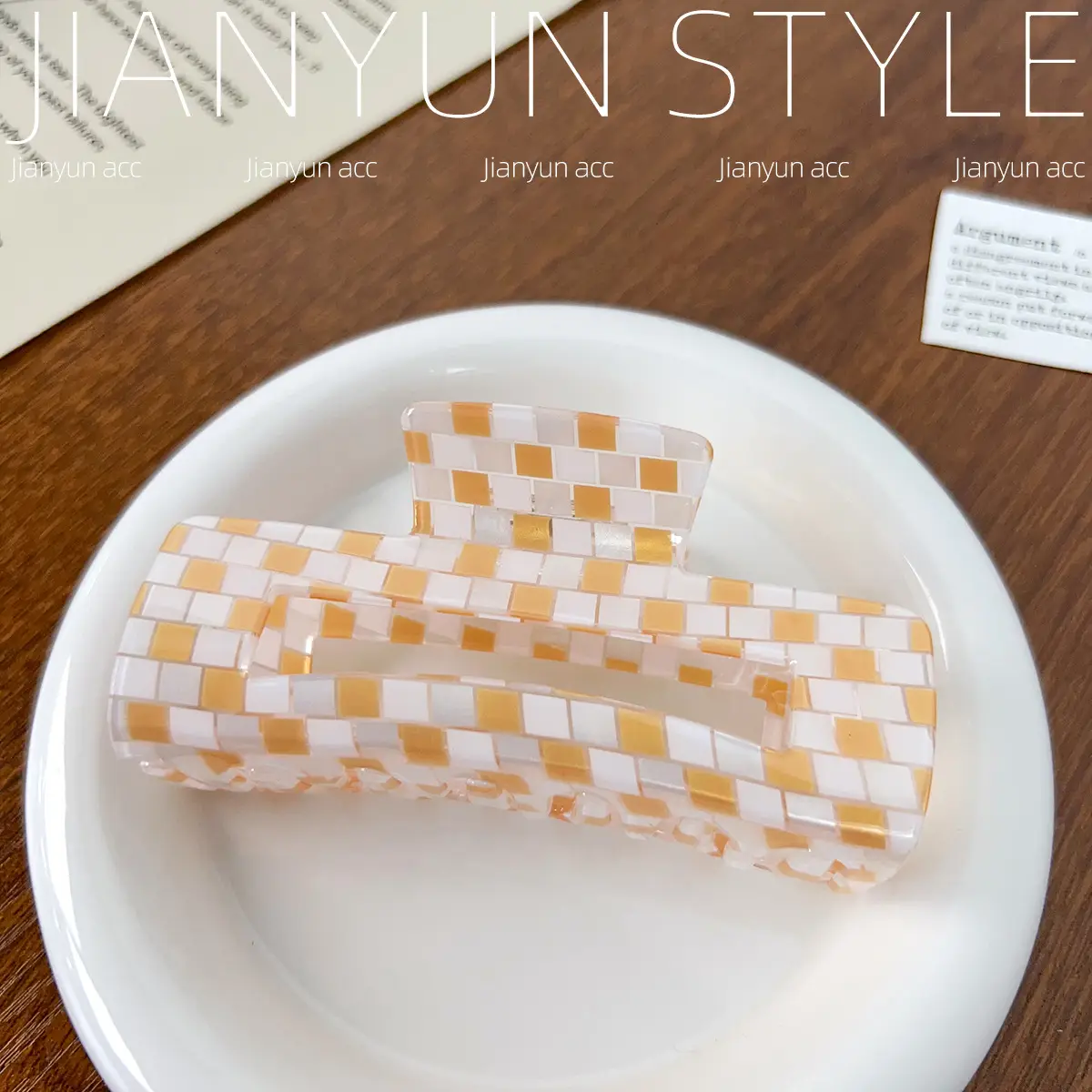 Rainbow Checkerboard Hair Clip for Women