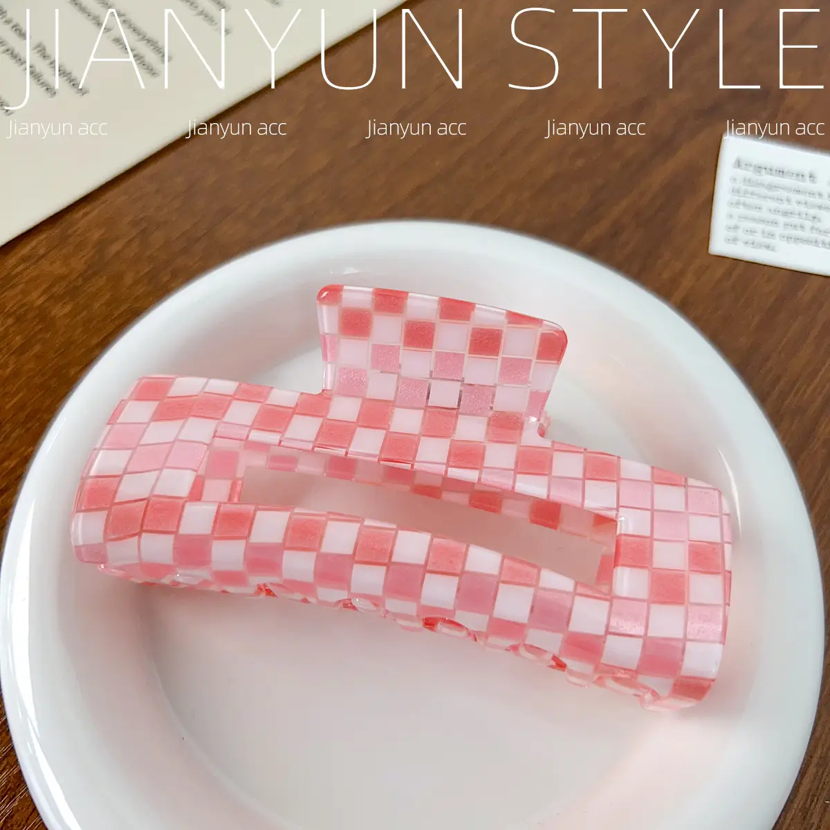 Rainbow Checkerboard Hair Clip for Women