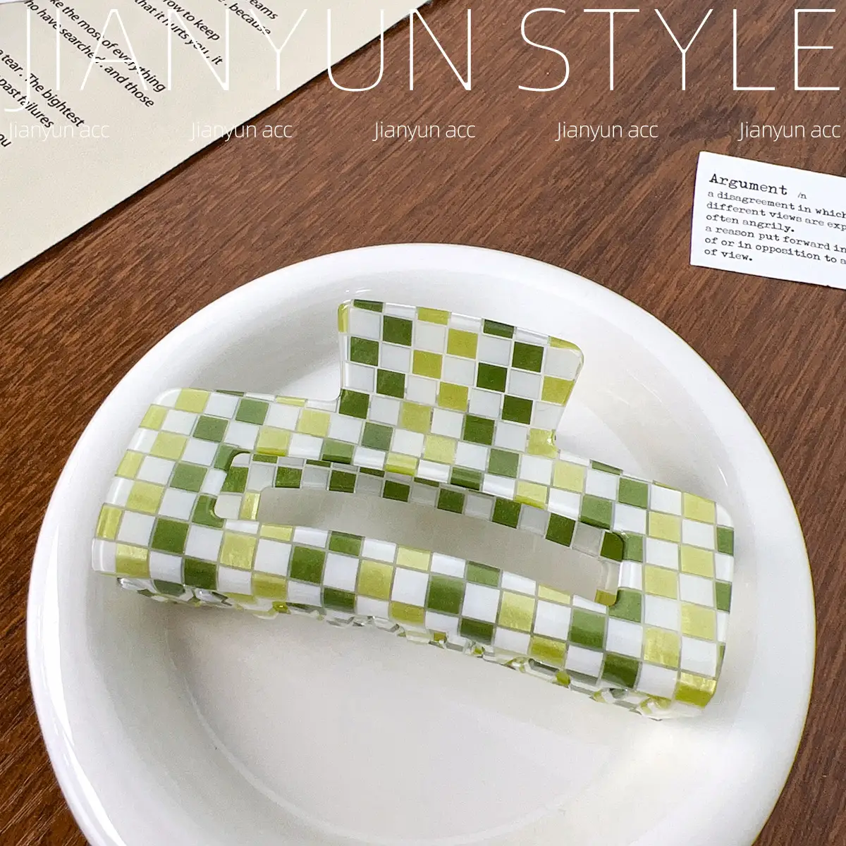Rainbow Checkerboard Hair Clip for Women