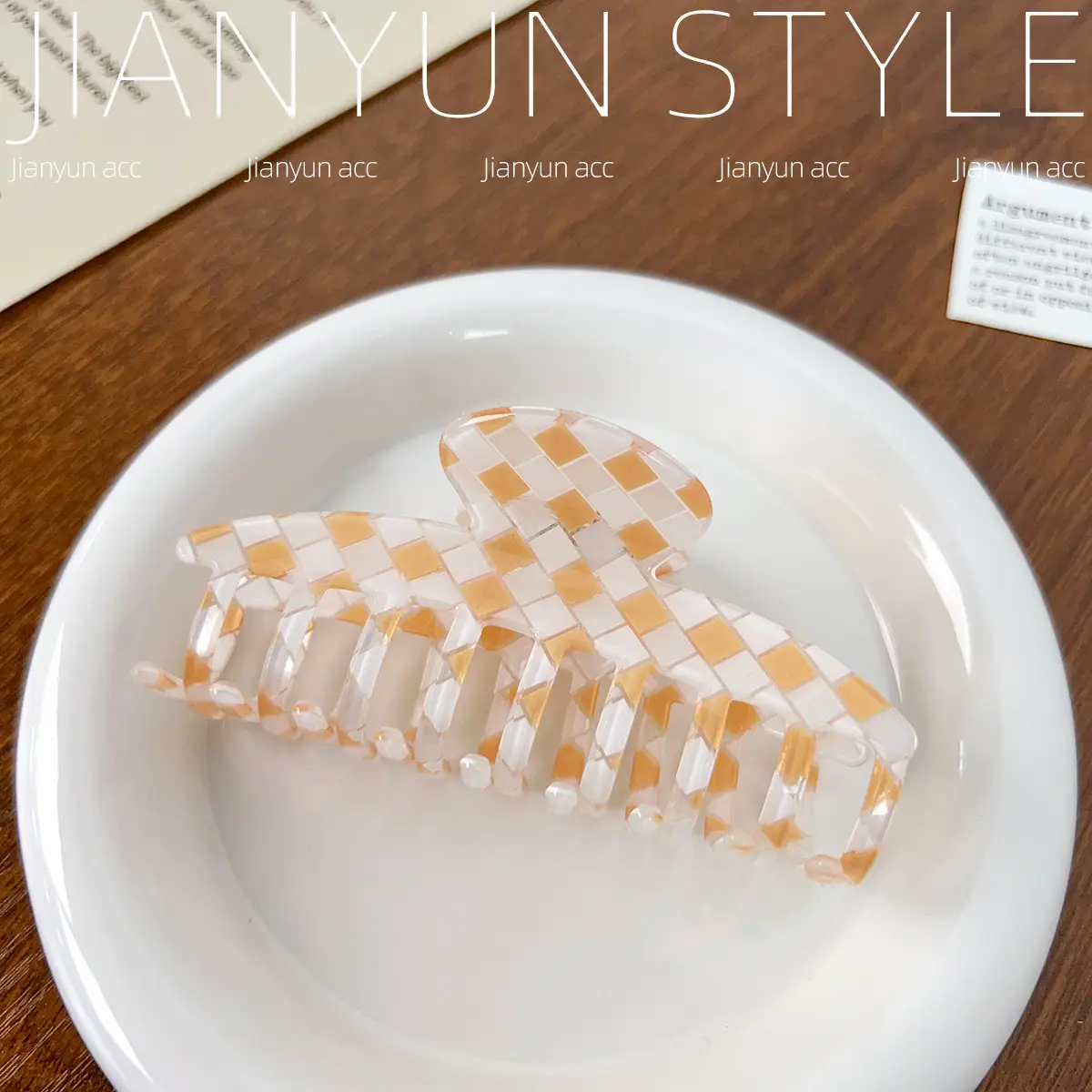 Rainbow Checkerboard Hair Clip for Women
